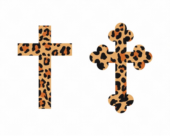 Download Leopard Print Cross Svg Cheetah Pattern Cross Clipart Animal Skin Png Dxf For Logo Vector Eps