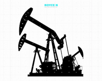 Oil Field SVG: Rig & Pump Clipart, Oil Derrick Vector Cut File