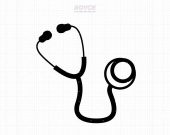 Clipart SVG stetoscopio, file di taglio medico infermiere medico (png, eps, dxf, pdf)