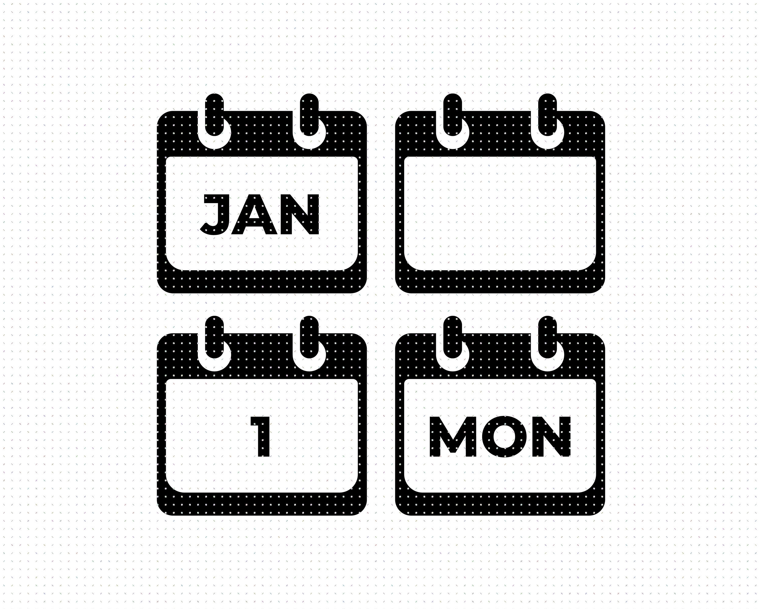 Kalender set pictogram svg wekelijkse kalender clipart Etsy Nederland