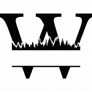 Wald Monogramm, Wald Familie Clipart, Wald Initialen Png, Dxf Logo, Vektor eps Dateien für Cricut und Silhouette schneiden
