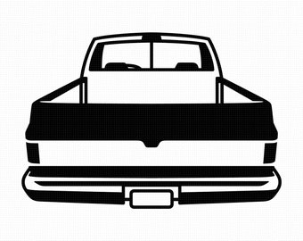 四角いボディの SVG、ピックアップ トラックの背面のクリップアート、PNG、EPS、DXF