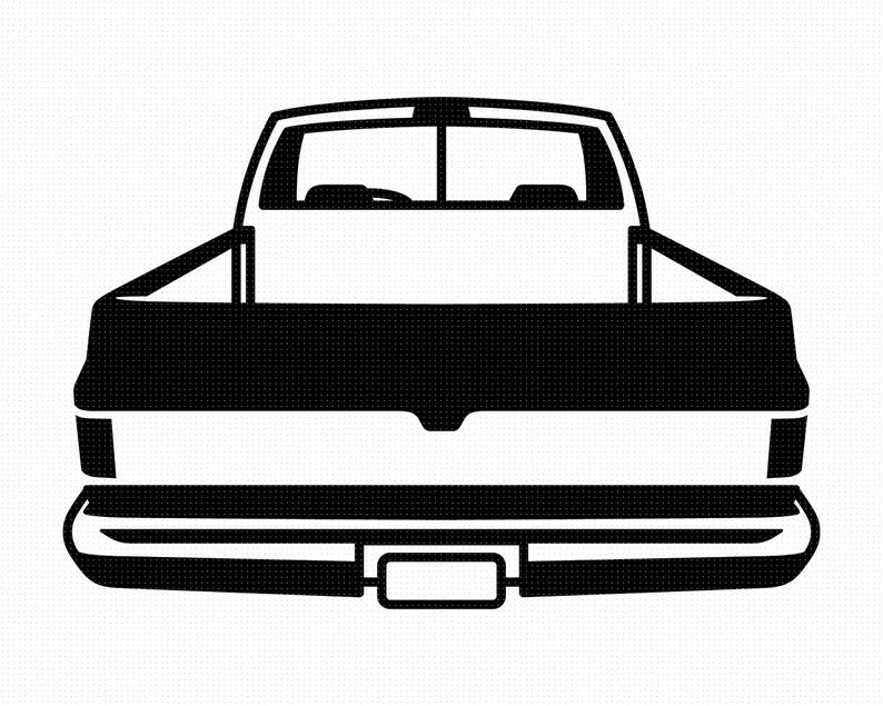 square body svg, back of a pickup truck clipart, png, eps, dxf.