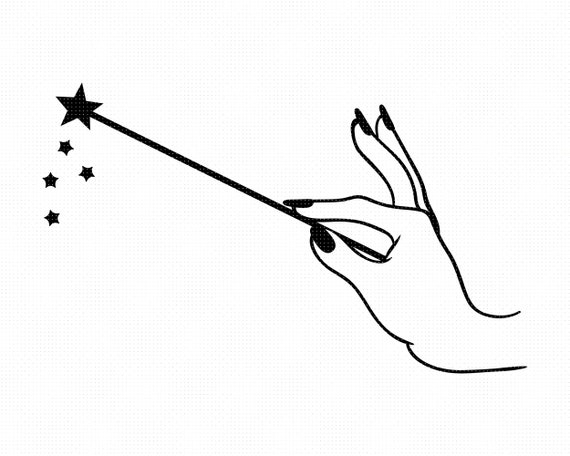 Download Hand with magic wand svg fairy dust clipart female hand ...