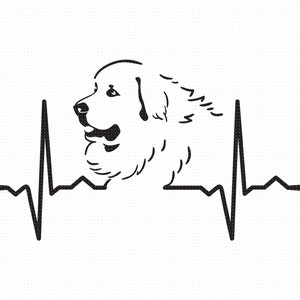 Svg des grandes Pyrénées, chien de montagne des Pyrénées, clipart, png, logo dxf, fichiers vectoriels eps pour cricut et silhouette