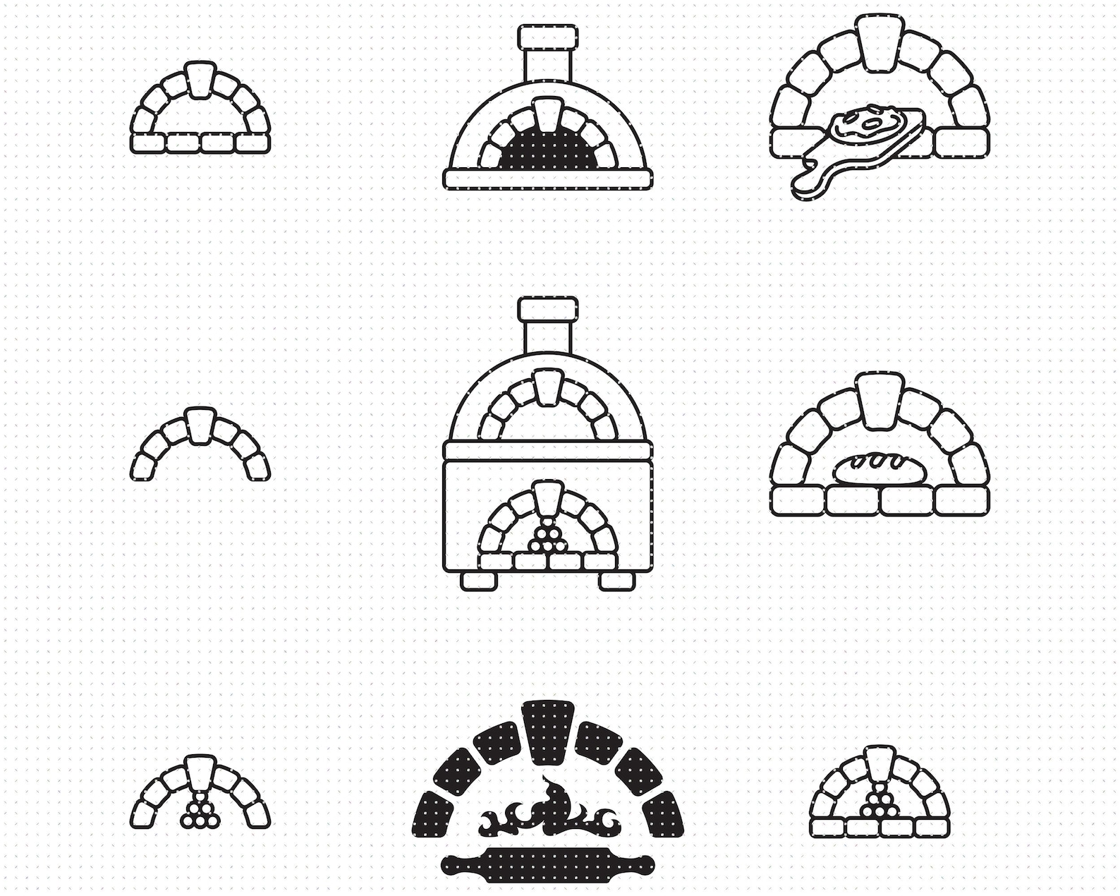 Brick Oven Svg Bakery Clipart Pizza Oven Png Brick Oven Dxf Etsy
