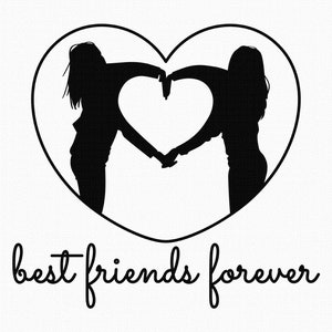 bff svg, mejores amigos para siempre clipart, besties para resties png, signo de corazón de mano eps, dxf