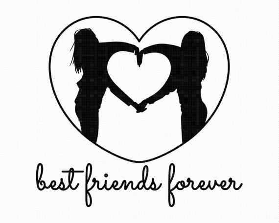 Bff svg, migliori amici per sempre clipart, migliori amiche per resties  png, segno del cuore della mano eps, dxf -  Italia