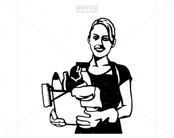 Maid Service SVG: Cleaning Clipart, Housekeeping Logo (Digital Files)