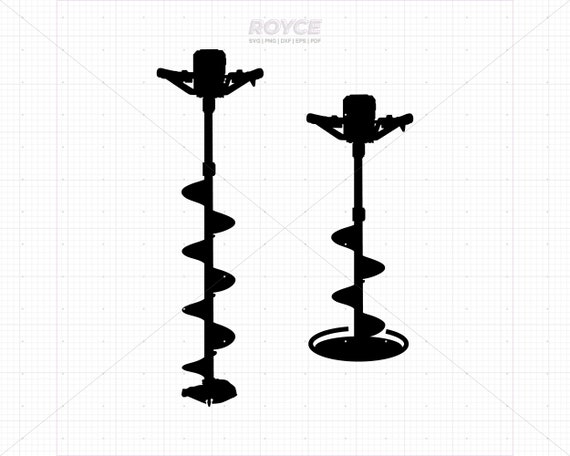 Ice Auger SVG: Fishing Drill Clipart, Cricut Cut Files (digital