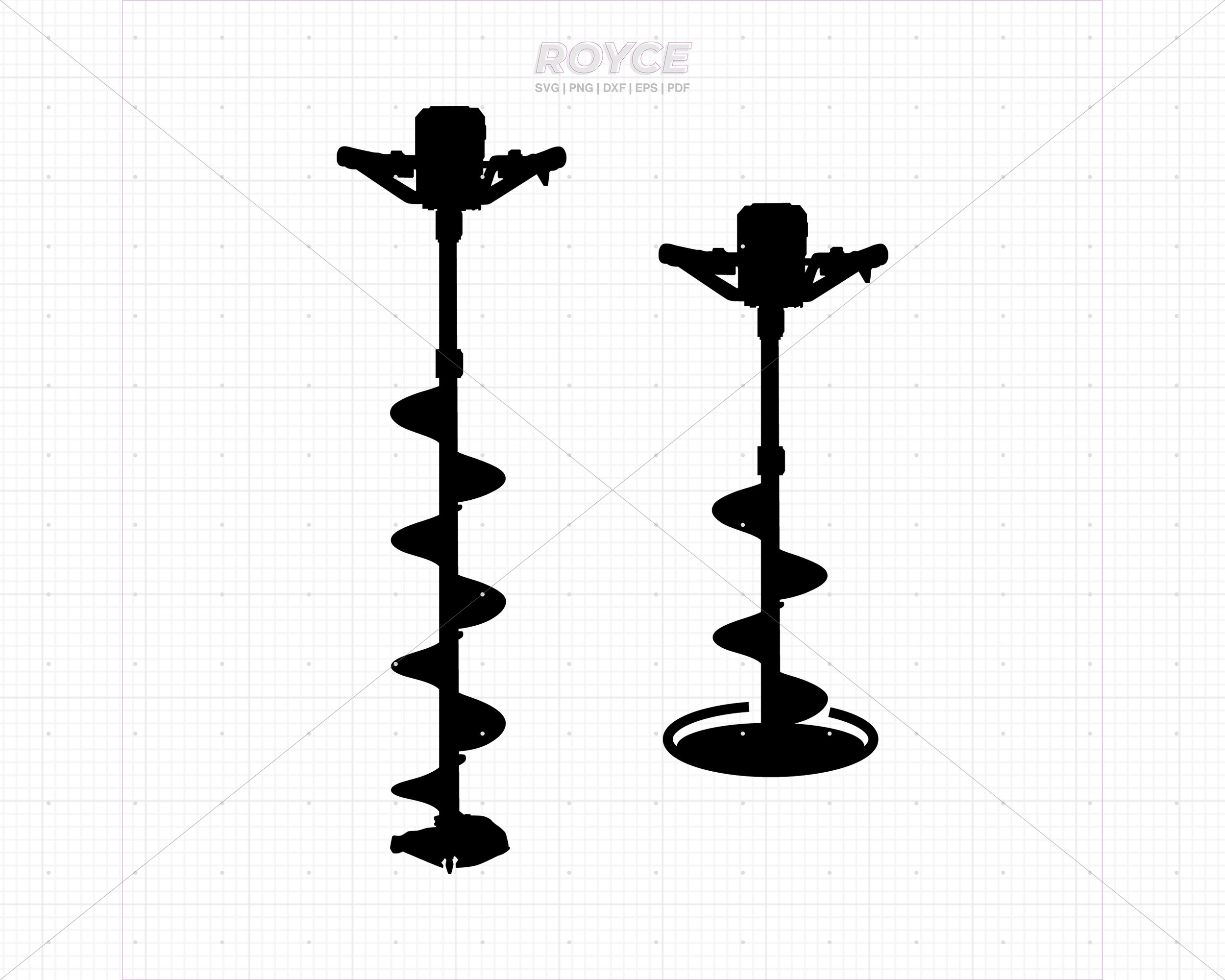 Ice Auger SVG: Fishing Drill Clipart, Cricut Cut Files (digital