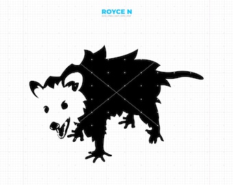 Angry Possum Clipart (svg, png, eps, dxf), Commercial Use
