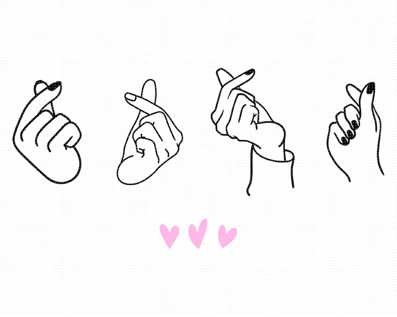 Download Finger heart svg korean finger heart clipart kpop finger ...