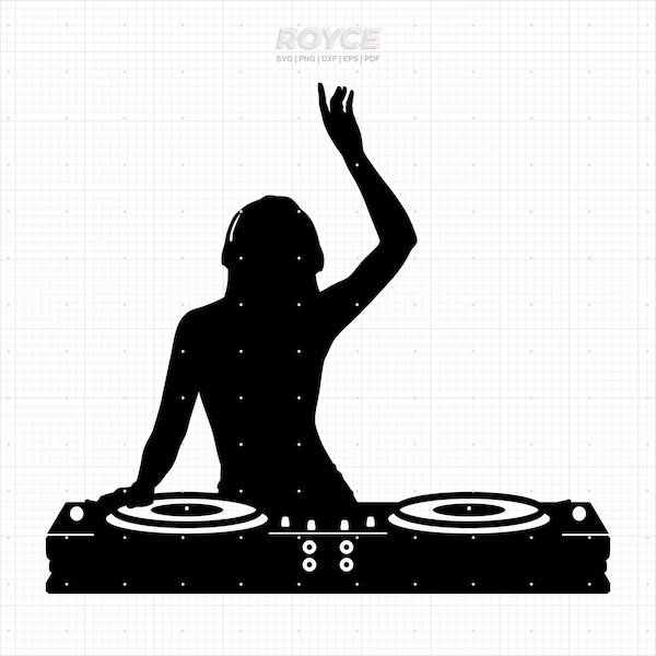 DJ playing music svg, DJ clipart, party music png, music dxf, DJ player vector, music eps, svg cut files for cricut, commercial use svg