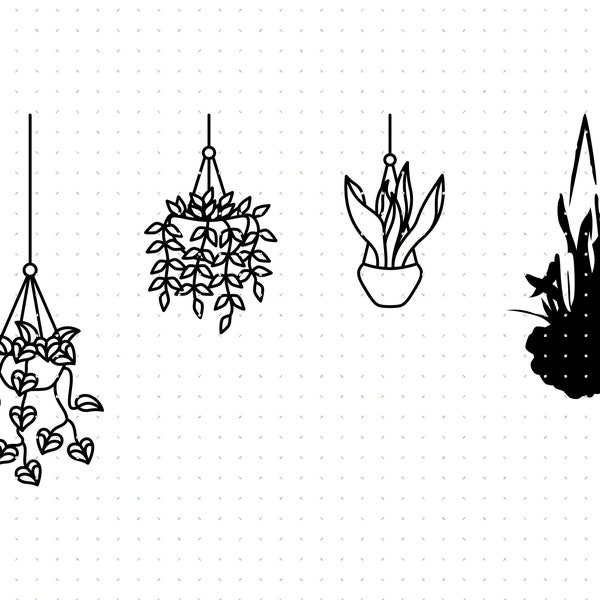 hanging plants svg, hanging plants clipart, hanging plant png, hanging plant dxf logo, vector eps cut files for cricut and silhouette use