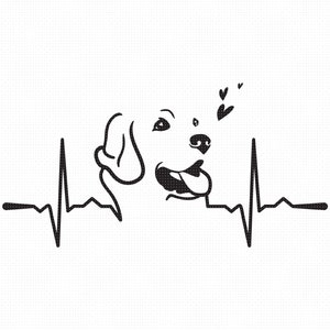golden Retriever svg, herzschlag Clipart, süßer Hund png, dxf für Logo, Vektor-Eps-Schnittdateien für Cricut und Silhouette-Verwendung