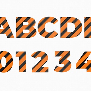 construction alphabet svg, construction svg, construction clipart, construction stripes numbers svg, construction letters clipart, png, dxf