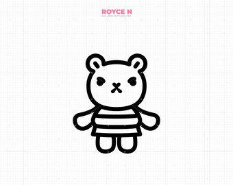 cute angry female bear svg, bear clipart, bear png, bear dxf, bear vector, eps, svg cut files for cricut, commercial use svg