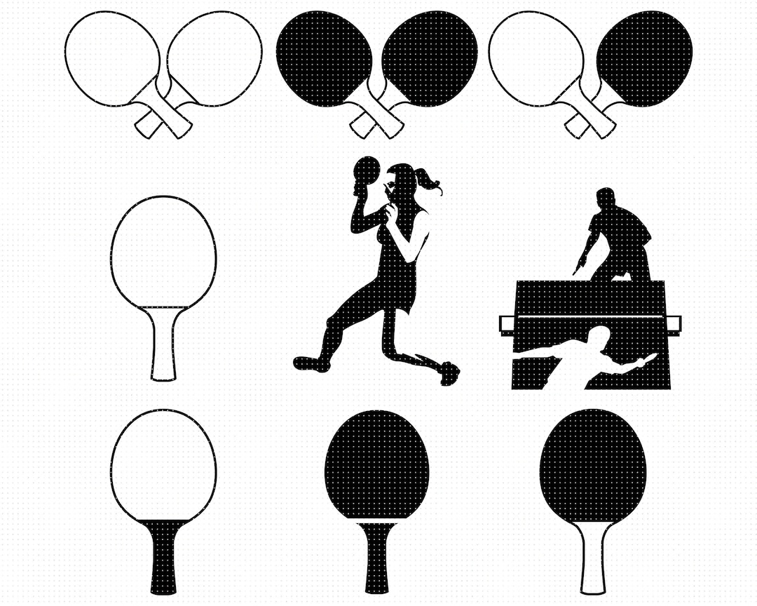 Table Tennis Svg, Ping Pong Clipart, Table Tennis Paddle Png, Dxf for