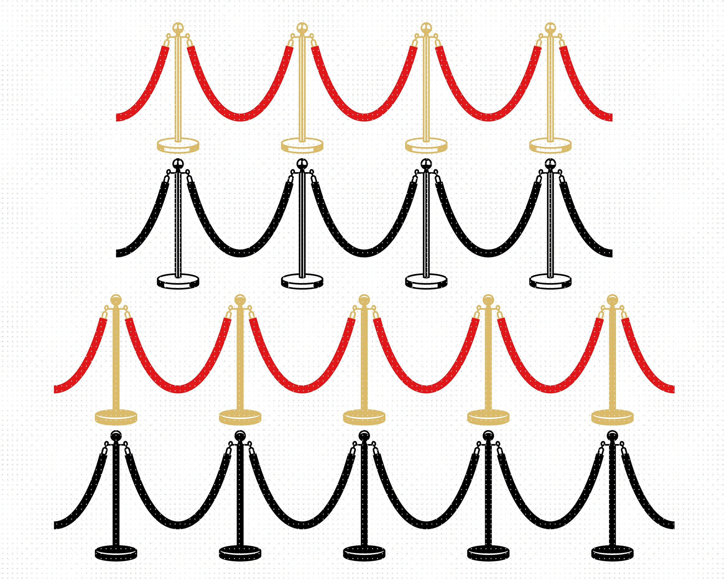 Red carpet rope svg VIP border clipart seamless velvet rope | Etsy
