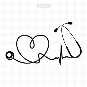 stetoscopio battito cardiaco cuore in formato SVG, stetoscopio in formato SVG, amore stetoscopio in formato SVG, uso commerciale in formato SVG, medico in formato SVG, infermieristica in formato SVG, infermiera in formato SVG