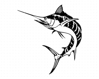 marlin svg, marlin fishing clipart, marlin fish png, marlin fishing dxf logo, marlin vector eps cut files for cricut and silhouette use