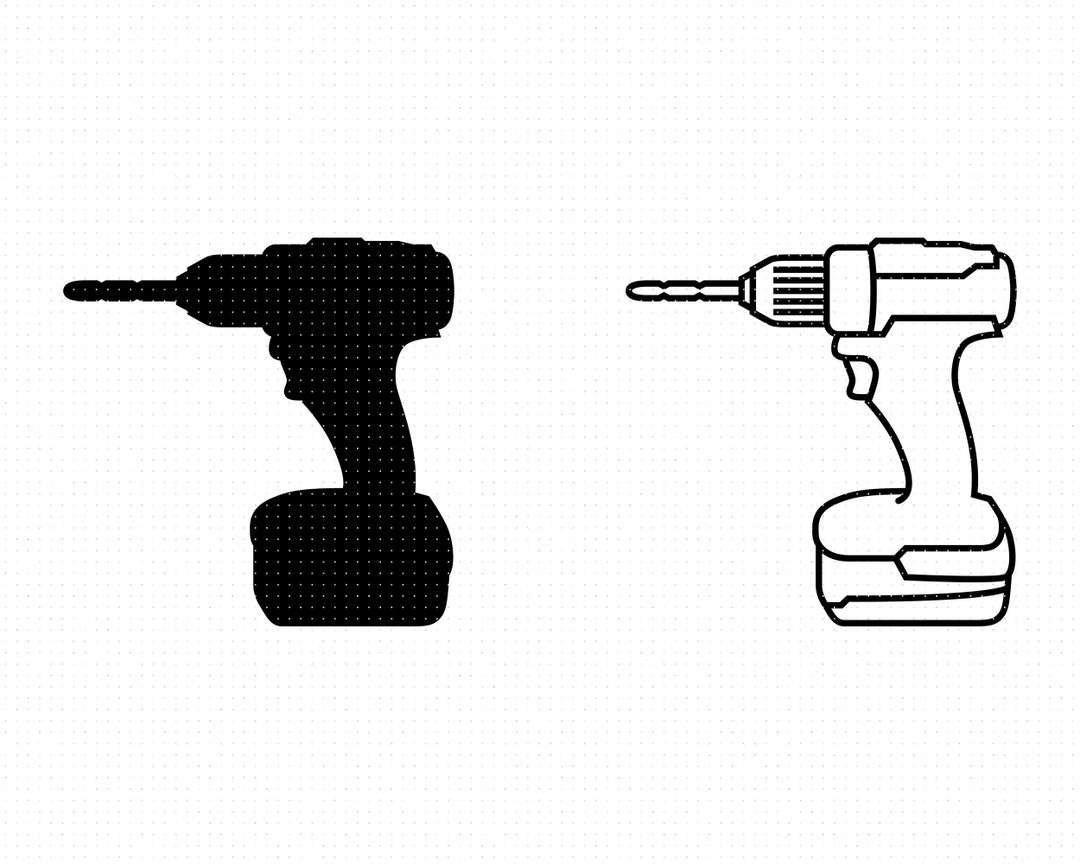 Drill Svg, Power Drill Clipart, Cordless Drill Png, Hahnd Tools Dxf