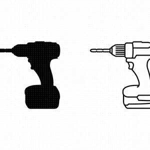 drill svg, power drill clipart, cordless drill png, hahnd tools dxf logo, carpenter vector eps cut files for cricut and silhouette use