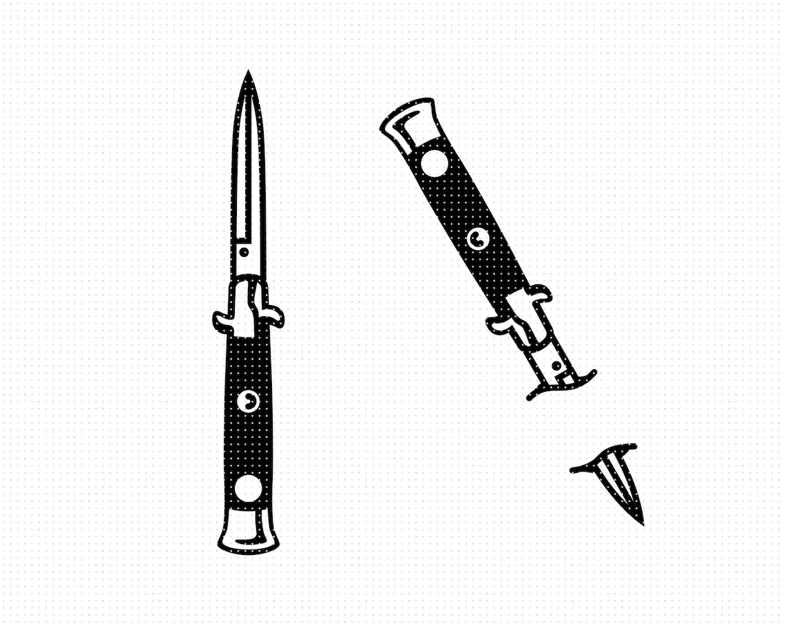 Switchblade svg blade clipart png flick knife dxf logo Etsy
