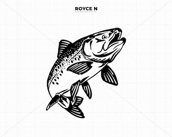 Trout Fishing SVG: Fish Silhouette Clipart (Digital Files)