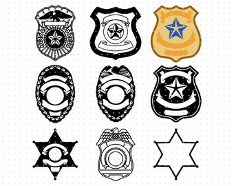 police officer badge svg, dxf, eps, png, clipart as cut file for cricut and silhouette