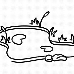 pond svg, pond outline clipart, cute pond png, pond cartoon dxf logo, simple pond vector eps cut files for cricut and silhouette use