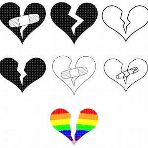 gebroken hart svg, hart breken clipart, gebroken hart png, dxf-logo, vector eps-bestanden knippen voor gebruik cricut en silhouette