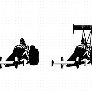 Dragster Race Car SVG: Archivos vectoriales de corte de imágenes prediseñadas de carreras (descarga digital)