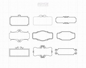 Vintage Frames SVG: Decorative Border Labels Clipart (Digital Files)