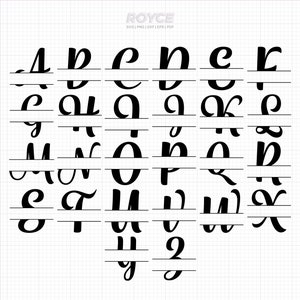 Split Frame Monogram Letters SVG: Fancy Clipart (Digital Download)
