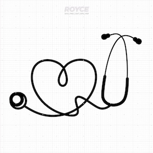 stethoscope heart design svg, stethoscope svg, nursing svg, clipart, png, dxf, vector, eps, svg cut files for cricut, commercial use svg
