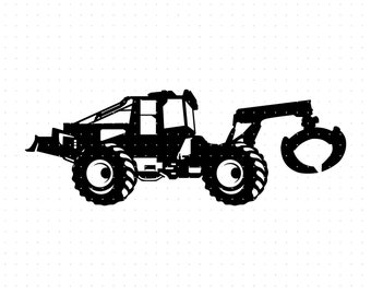 log skidder svg, log grappler clipart, log skidder png, log grappler dxf logo, log skidder vector eps cut file for cricut and silhouette use