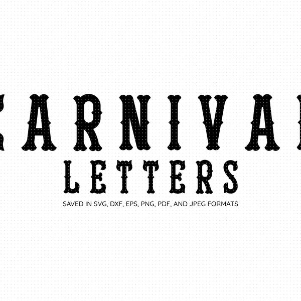 Karneval Buchstaben svg, Zirkus Alphabet svg, Fischschwanz Buchstaben svg, Zirkus Zahlen svg, Clipart, png, dxf Logo, Vektor eps für Cricut