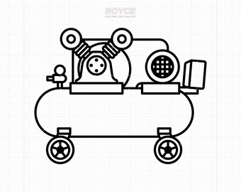 Compresor de aire SVG, imágenes prediseñadas de carreras (archivos digitales)