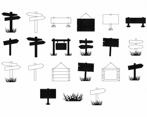 Wooden Sign Svg Blank Wooden Signage Svg Signboard Clipart  Etsy