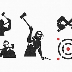 axe throwing svg, target clipart, png, eps, dxf
