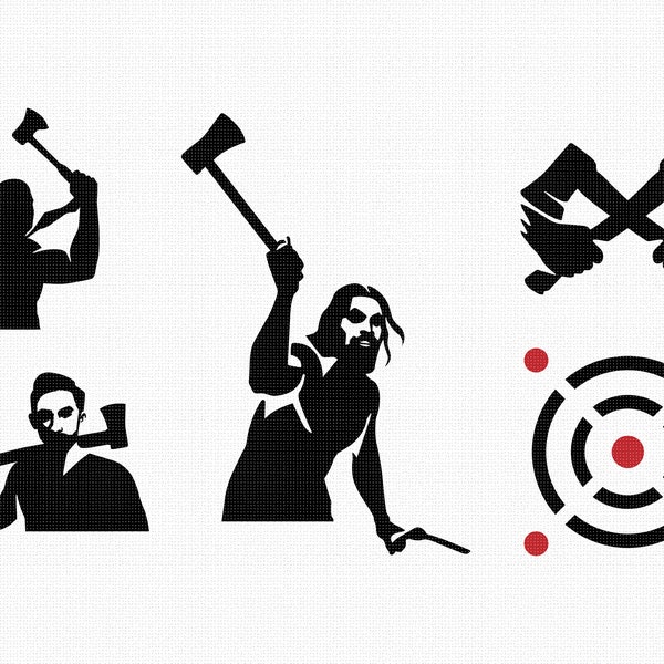 axe throwing svg, target clipart, png, eps, dxf