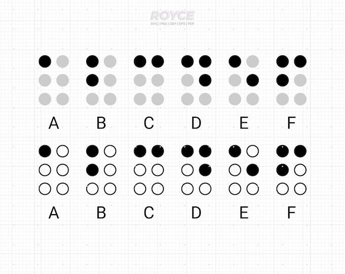 Svg Brailey Braille Alphabet Svg, Braille Letters Svg, Braille Numbers Svg. Vector ...