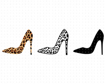 black and white leopard heels