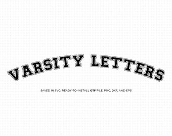 Varsity Font SVG: College Sports Letters Clipart (Cut File)