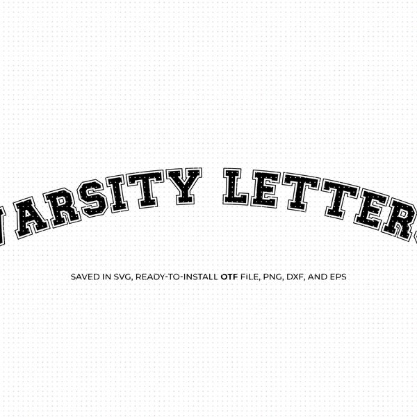 varsity font, college letters svg, sports alphabet clipart, university font png, dxf logo, vector eps cut file for cricut and silhouette use