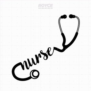 Stethoskop mit Krankenschwester Text svg, Stethoskop svg, Krankenschwester svg, Clipart, png, dxf, Vektor, eps, svg schnitt Dateien für Cricut, kommerzielle Nutzung svg