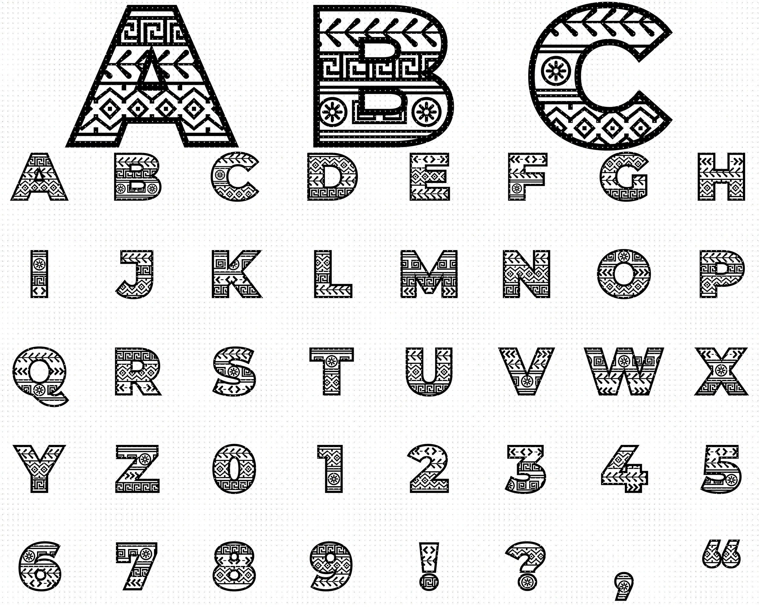 Tribal Font Alphabet