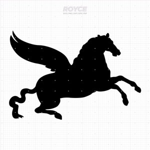 Arquivos de corte SVG Pegasus: Silhueta vetorial Cricut (download digital)